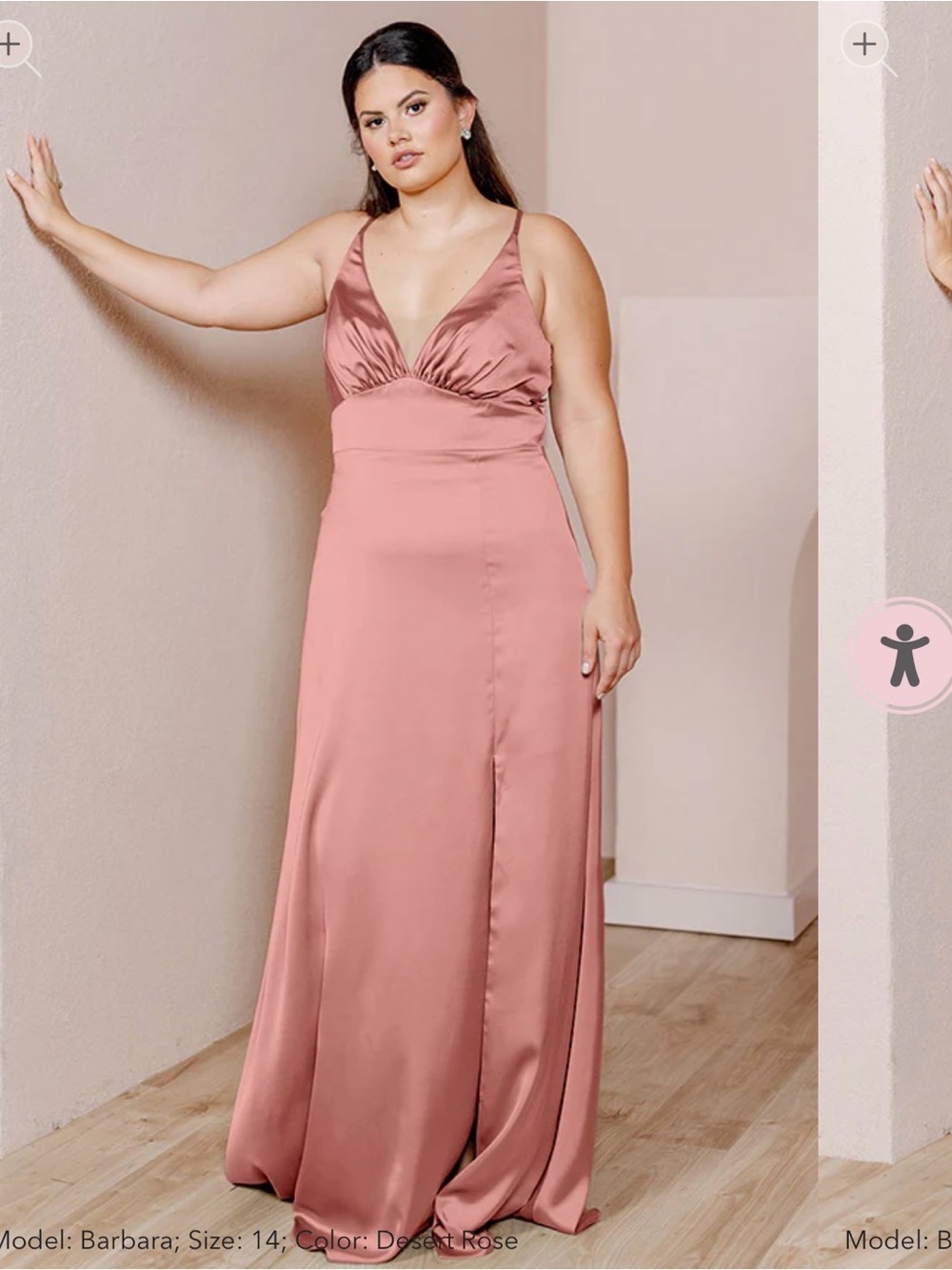 Revelry Desert Rose Satin Bridesmaid Dress Size 16